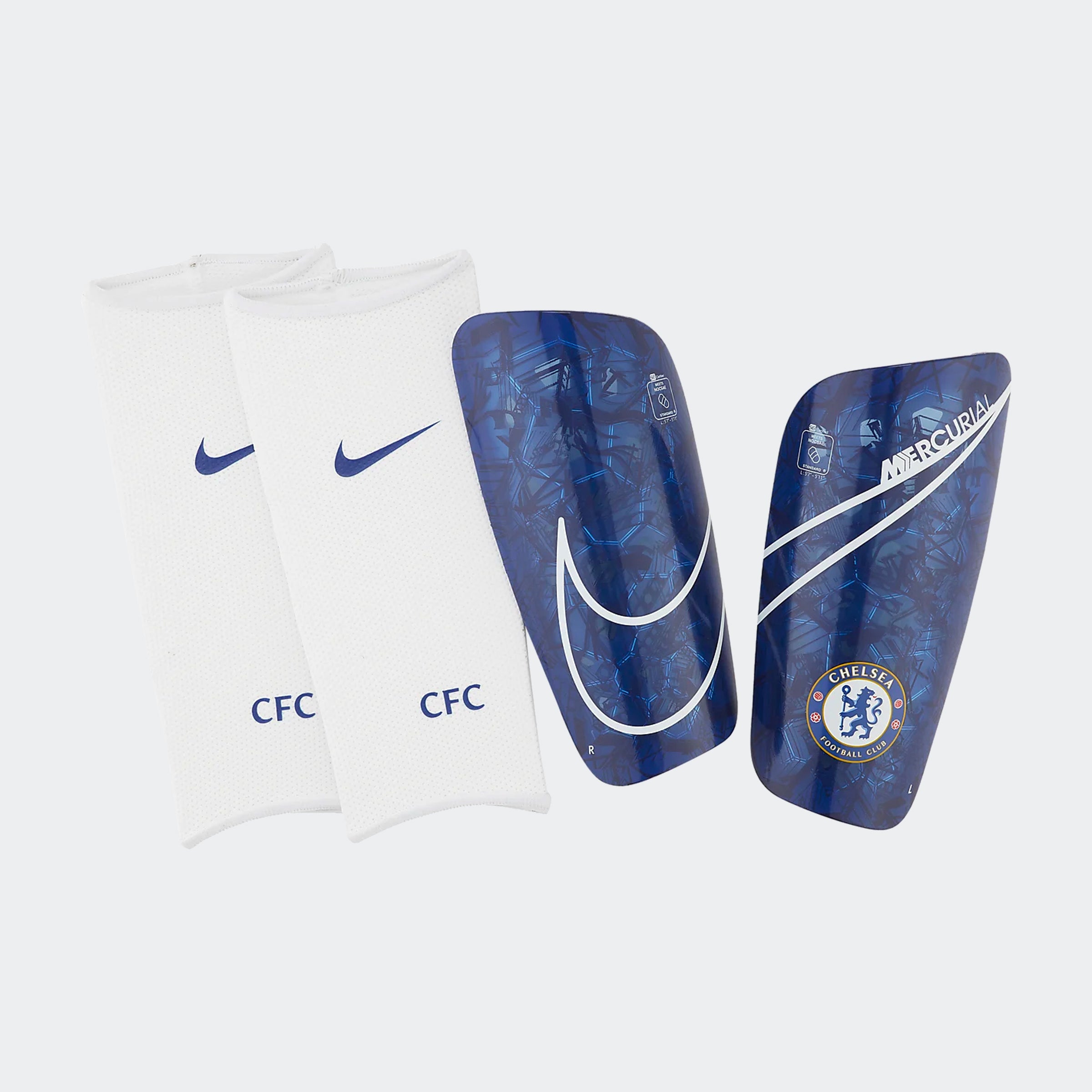 Nike, Protège-tibias Mercurial Lite du Chelsea FC - Rush Blue/White