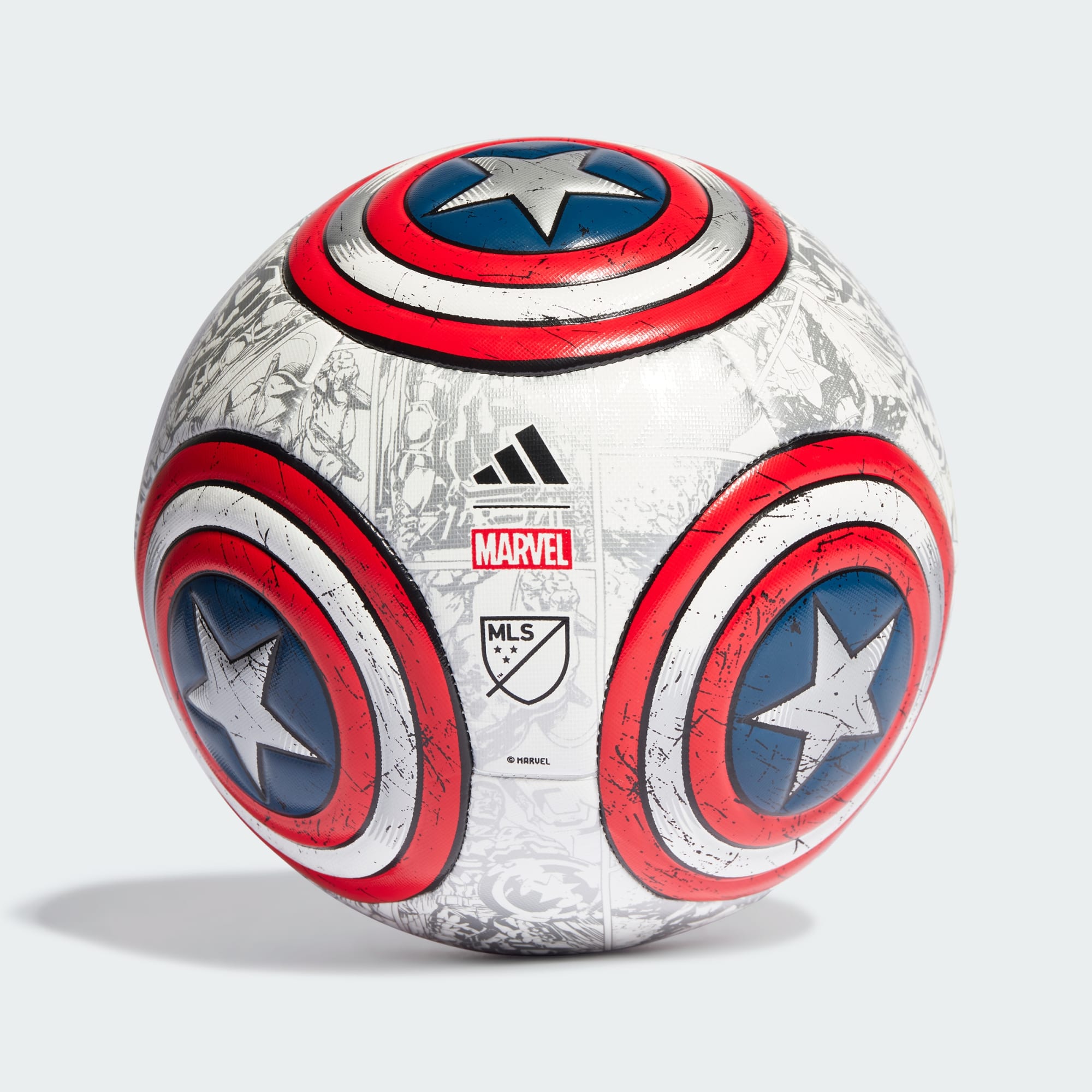 adidas, adidas MARVEL MLS CAPTAIN AMERICA TRAINING SOCCER BALL