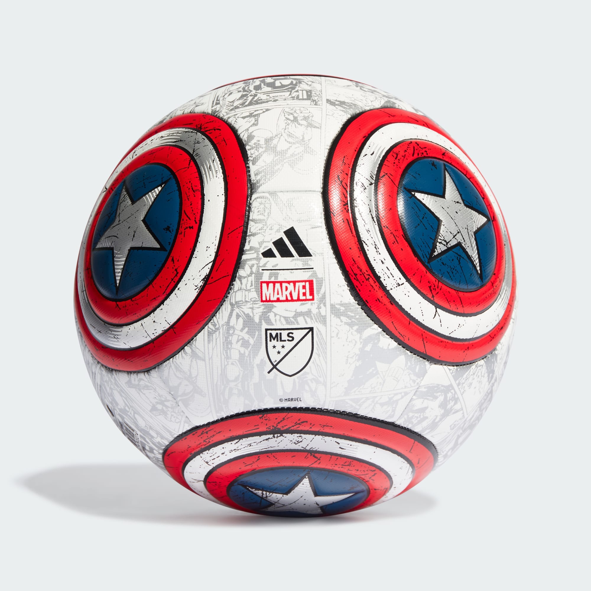 adidas, adidas MARVEL MLS CAPTAIN AMERICA TRAINING SOCCER BALL